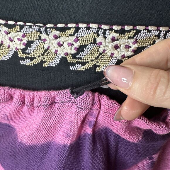 Free People RARE Womens XS MixedMedia Sheer Keyhole Back Tank Top Witchcore READ - Picture 7 of 12